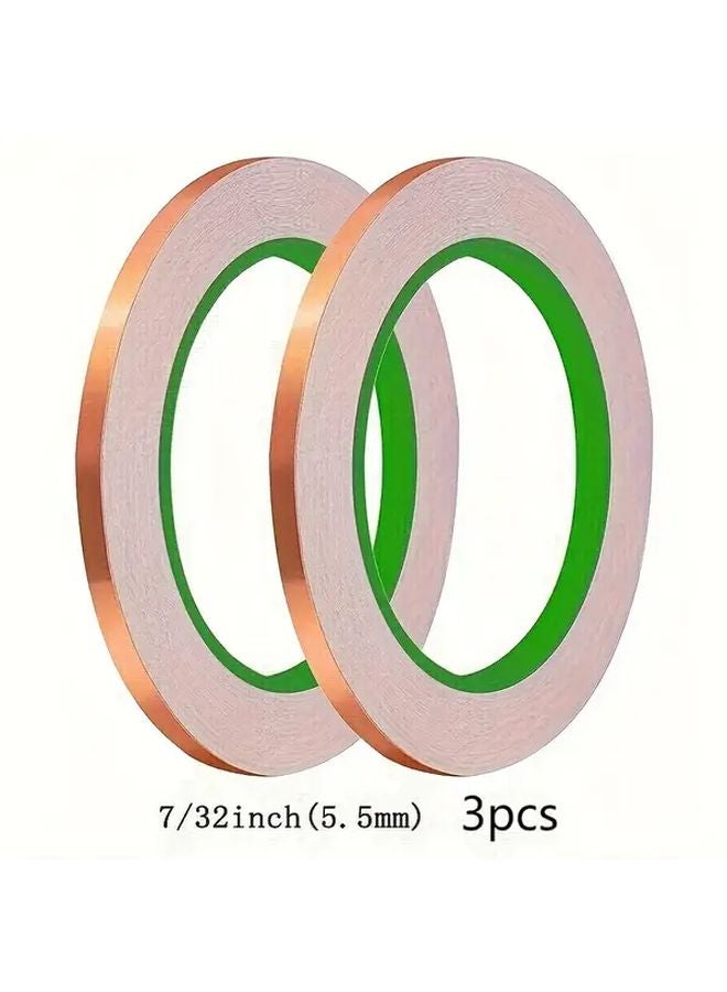 3 Pack Strong Adhesive Copper Foil Tape Double Sided Conductive for Stained Glass - Image 2