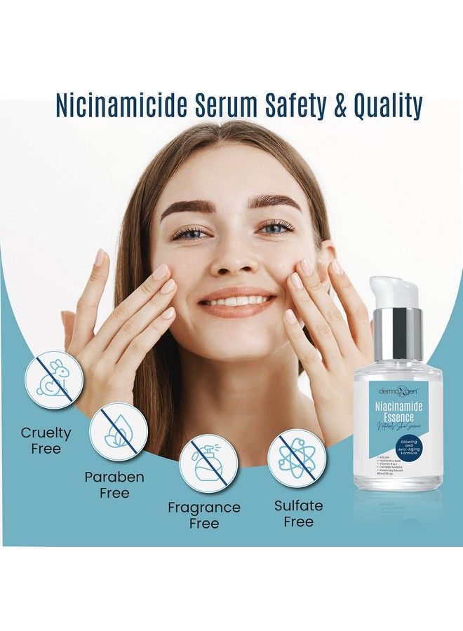 dermaxgen Niacinamide Serum For Smooth Bright & Youthful Skin Pore Reducer + Uneven Skin Tone Treatment Treat Dark Spots Diminishes Acne Prone Skin Balancing Restores Elasticity. (2 Fl Oz) - Image 4