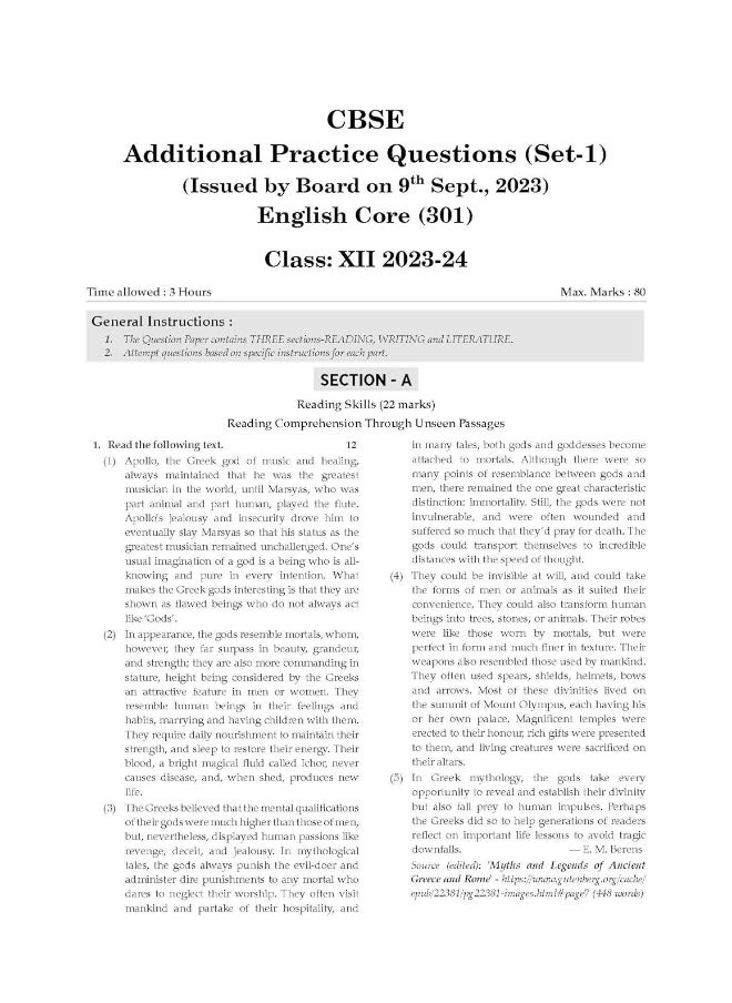 null - Oswaal CBSE Question Bank Class 12 English Core, Chapterwise and Topicwise Solved Papers For Board Exams 2025 - Image 1