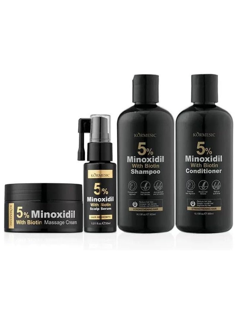 Kormesic Ultimate Hair Growth and Thickening Set with 5% Minoxidil Shampoo Conditioner Serum and Massage Cream Formulated to Support Strong Roots Reduced Hair Fall and Improved Hair Density - Image 3