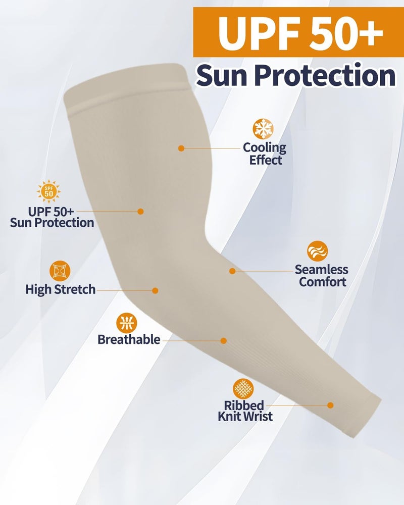 Feeke 4-Pairs Arm Sleeves for Men and Women - Tattoo Cover Up - Cooling Sports Sleeve for Basketball Golf Football - Image 2