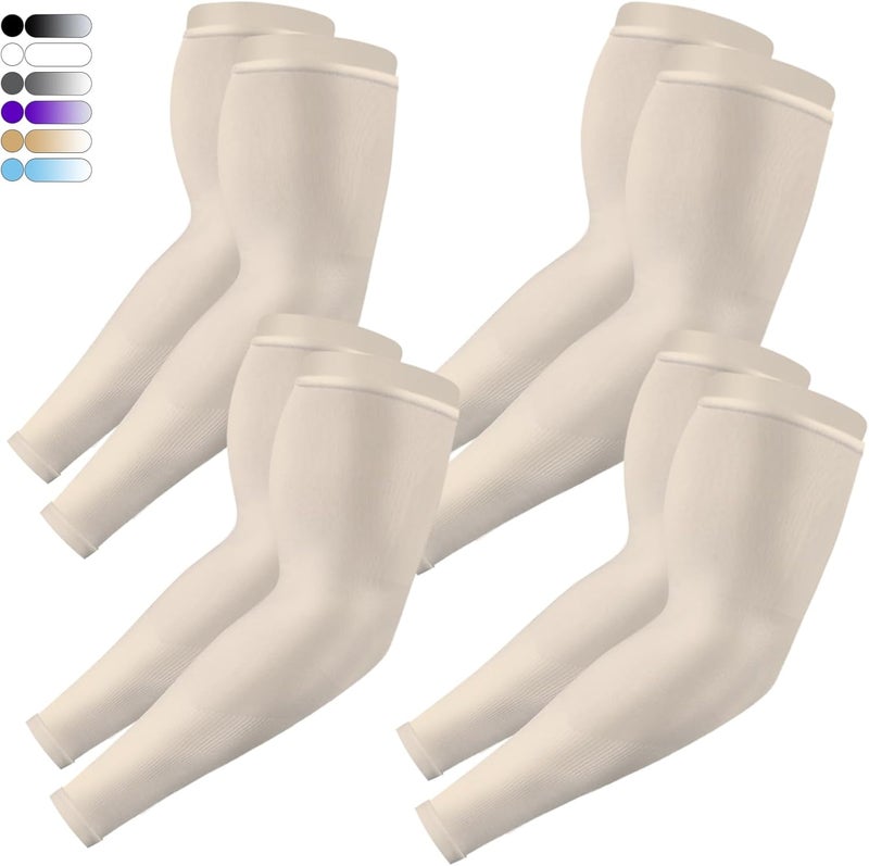 Feeke 4-Pairs Arm Sleeves for Men and Women - Tattoo Cover Up - Cooling Sports Sleeve for Basketball Golf Football - Image 1