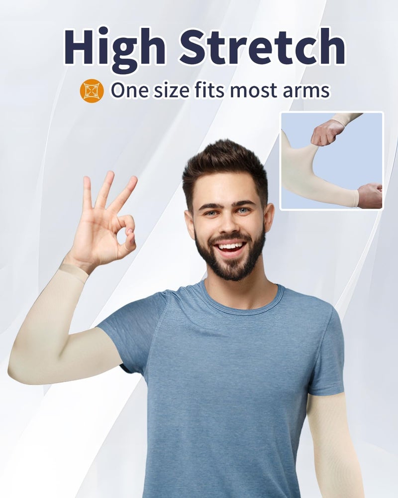 Feeke 4-Pairs Arm Sleeves for Men and Women - Tattoo Cover Up - Cooling Sports Sleeve for Basketball Golf Football - Image 3