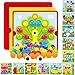 AluAbi Button Art Toys for Toddlers Ages 35 Early Learning Educational Toys Color Matching Mosaic Pegboard Fine Motor Skills Game Preschool Learning Crafts Activity Gifts for Boys Girls 3 - Image 3