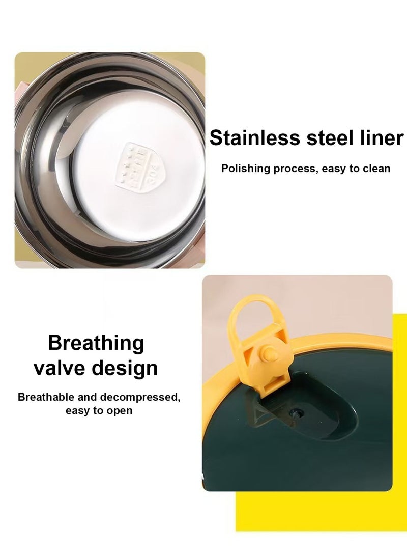 GGOOT Stackable portable bento box（green）,3-layer Lunch box Stainless steel construction Easy to clean and maintain Keeps your food fresh and prevents spillage Suitable for adults, children, men, and women who go to work or school - Image 5