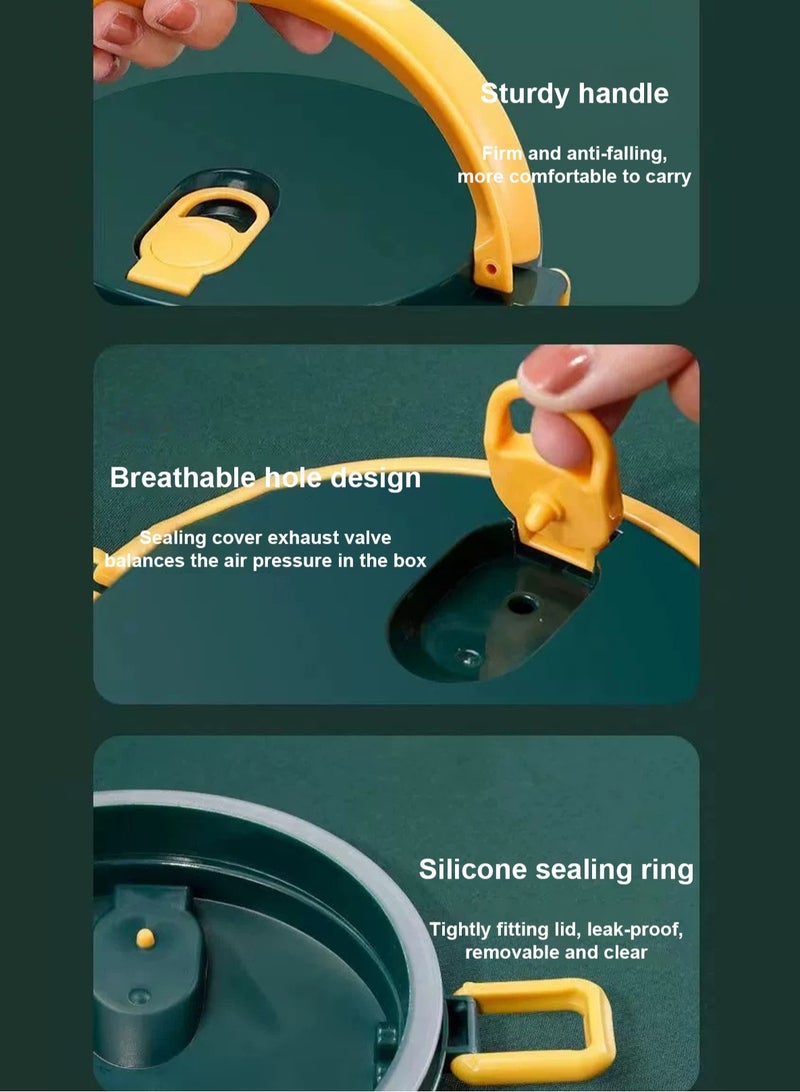 GGOOT Stackable portable bento box（green）,3-layer Lunch box Stainless steel construction Easy to clean and maintain Keeps your food fresh and prevents spillage Suitable for adults, children, men, and women who go to work or school - Image 4