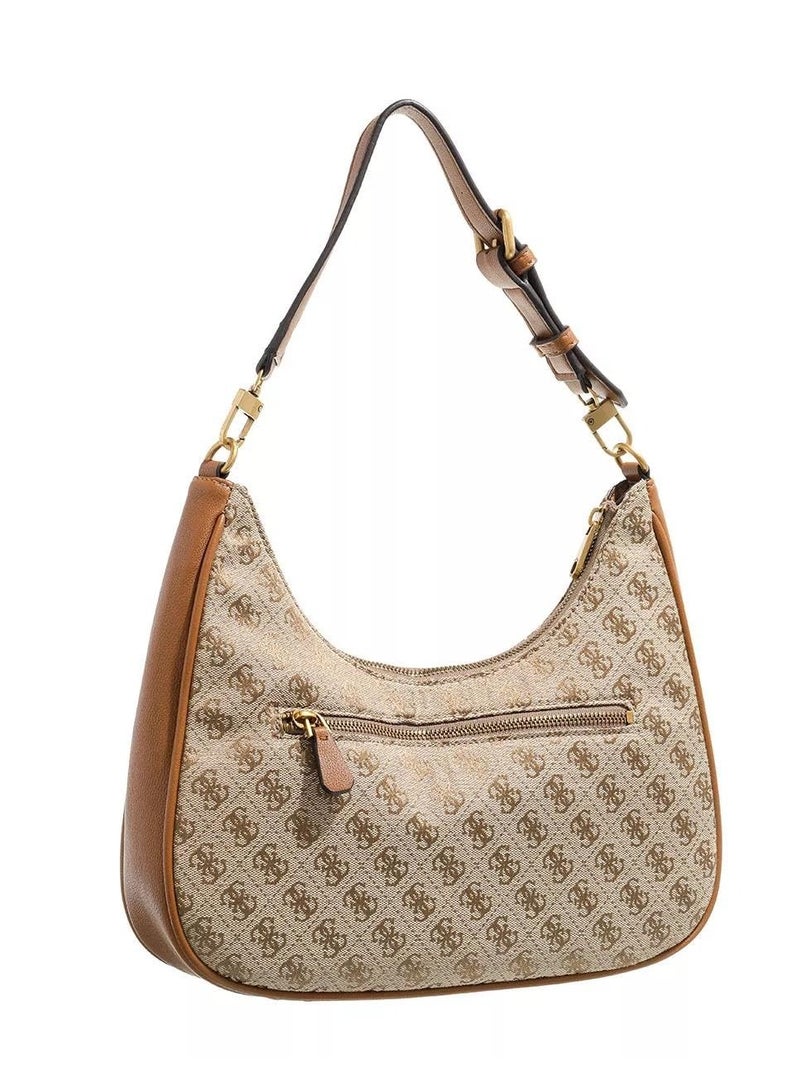 GUESS Fashion Women Aviana Logo-Jacquard and Faux Leather Bag Camera bag Brown - Image 3