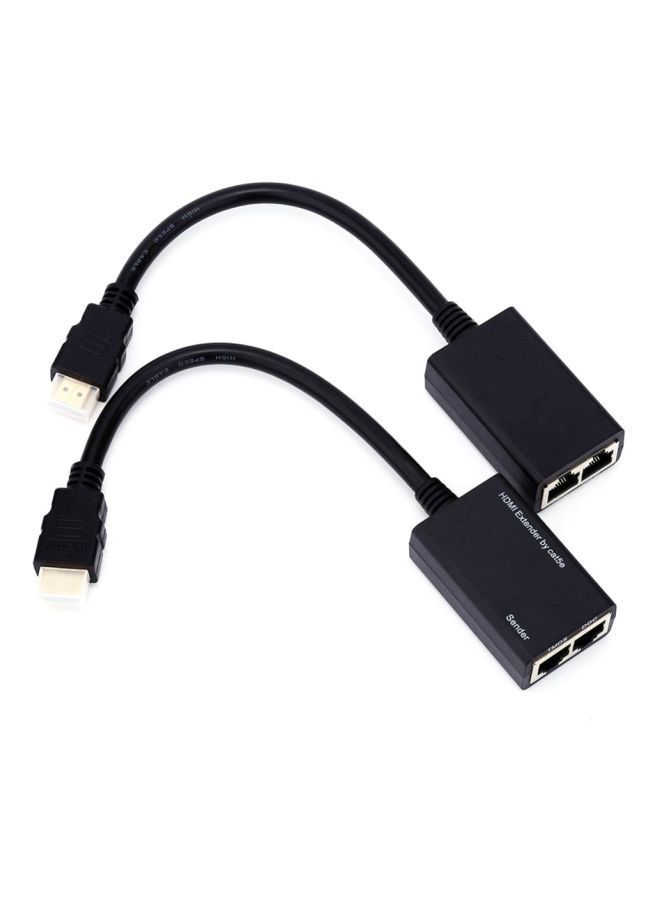 نيبمينينت طقم كابلات HDMI لتوسيع نطاق إشارة الإيثرنت مكون من قطعتين أسود