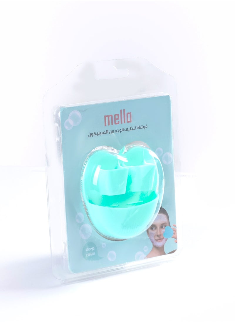 mella - Small silicone facial cleansing brush- Green - Image 1