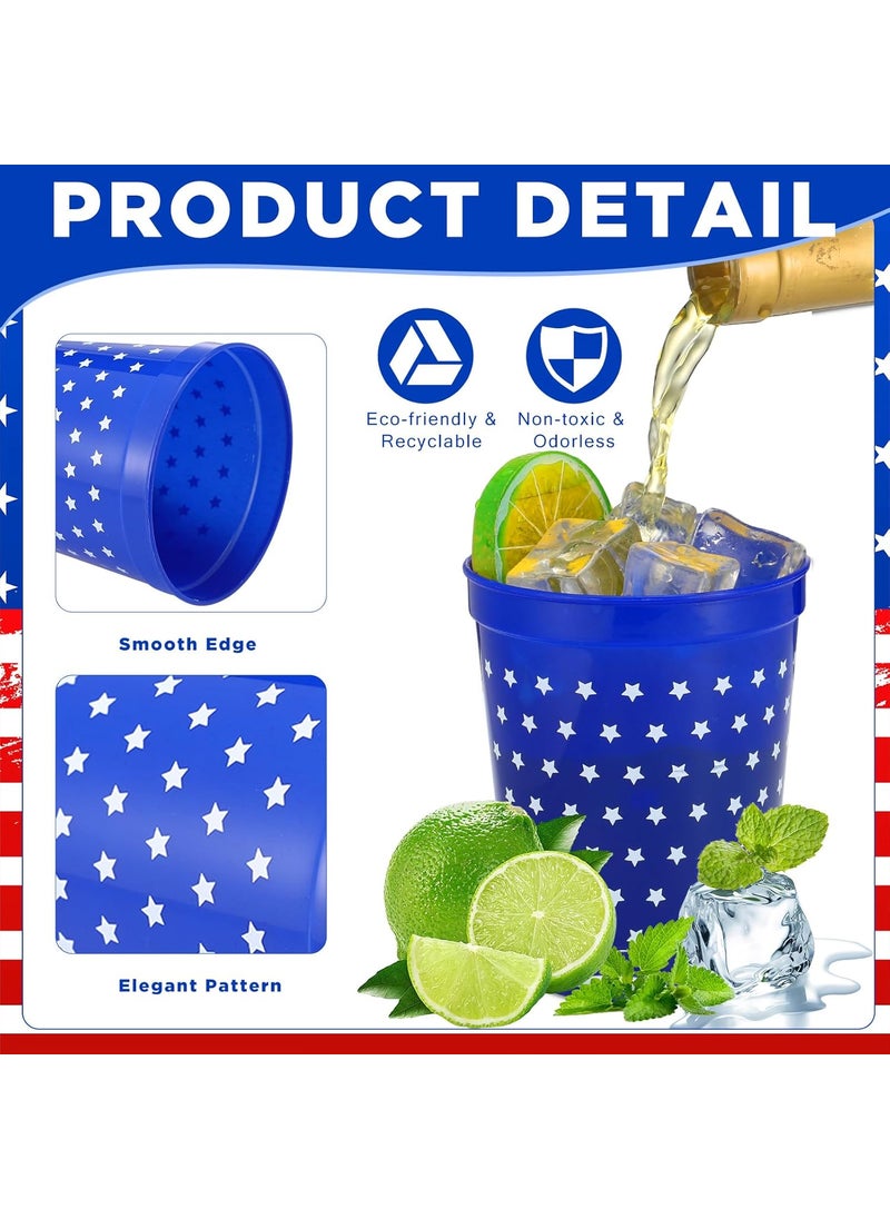 Nuenen Nuenen 36 Pcs 16 oz 4th of July Patriotic Plastic Cups Independence Day Plastic Tumblers Cups Plastic Stadium Cups American Stars Firework for 4th of July Labor Day Memorial Day Party Supplies  - Image 5