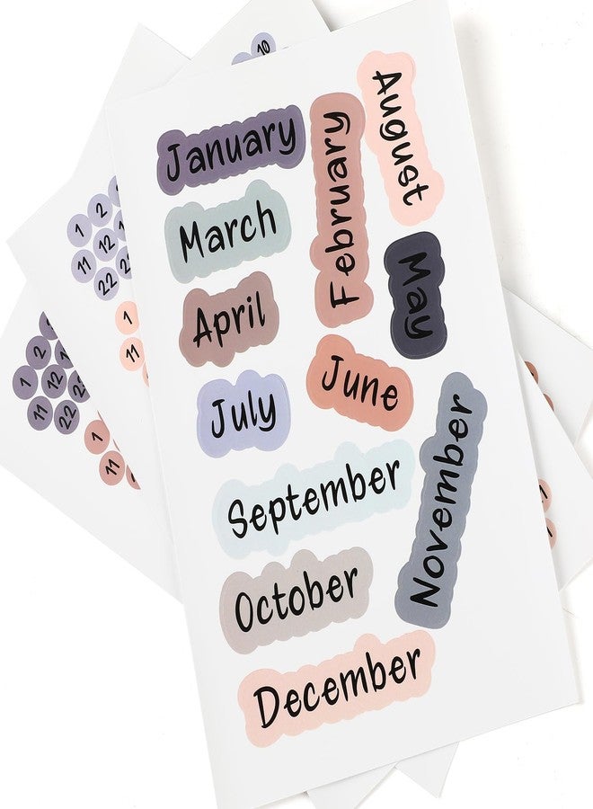 CDXHOME Date Dots 12 Months, Small Number Stickers,3PACK Months Stickers for Planners, Morandi Color System - Perfect for Planners and Journals - Image 2