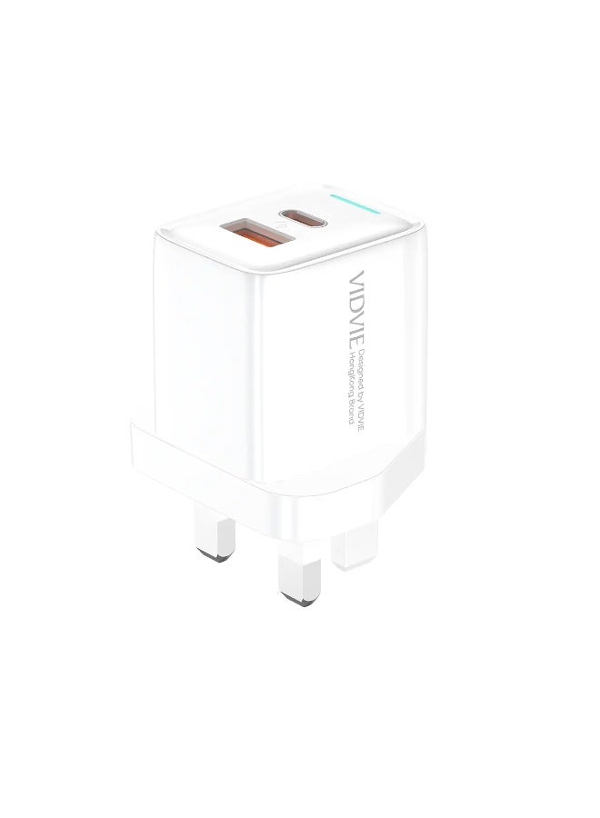 فيديفي شاحن حائط سريع VIDVIE PLB167 بقوة 20 واط مع منفذ Type-C ومنفذ USB-A - Image 3