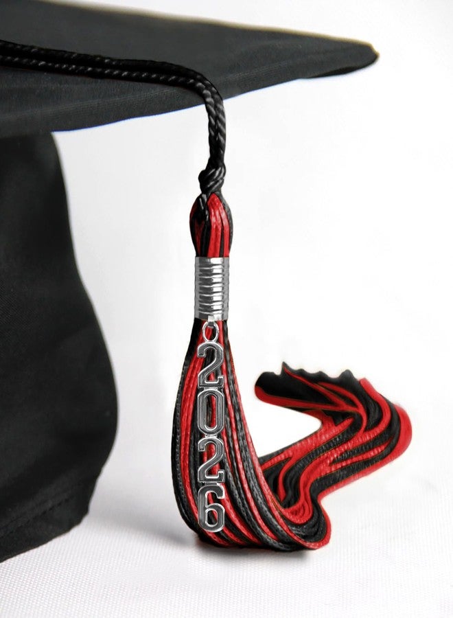 Endea Graduation Mixed Double Color Tassel with Silver Stacked Date Drop (Black/Red, 2026) - Image 4