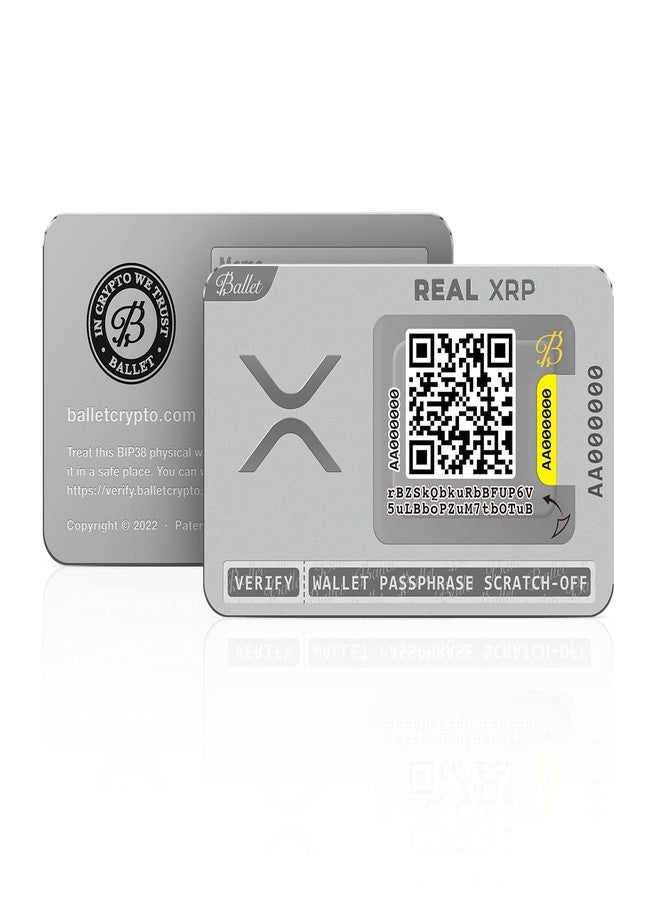 باليه مجموعة بطاقات تخزين بارد لعملة XRP من Ballet Real (3 بطاقات) - محفظة أجهزة غير متصلة بالإنترنت للحفظ الذاتي، لا تتطلب عبارة استعادة، ولا رقم تعريف شخصي أو كلمة مرور، ولا تحتوي على مكونات إلكترونية، مصنوعة من الفولاذ المقاوم للصدأ - Image 2