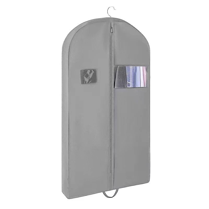Black Non-Woven Fabric Garment Dust Cover with Clear Window light gray 