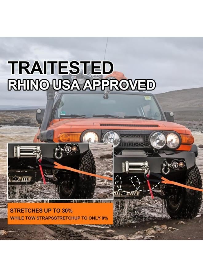 جويبا حبل سحب للانتعاش الحركي مع حقيبة حمل، حزام سحب للطرق الوعرة عالي التحمل لـ UTV، ATV، الشاحنة، السيارة، الجيب، الجرار، ملحقات الطرق الوعرة الحجم: 20T القطر: 25 مم طول 9 متر - Image 5