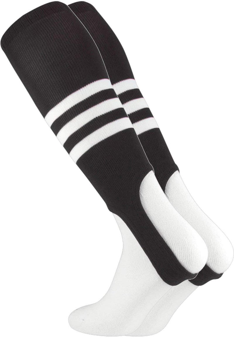 TCK Striped Baseball Stirrups Pattern B (Black/White, Large)