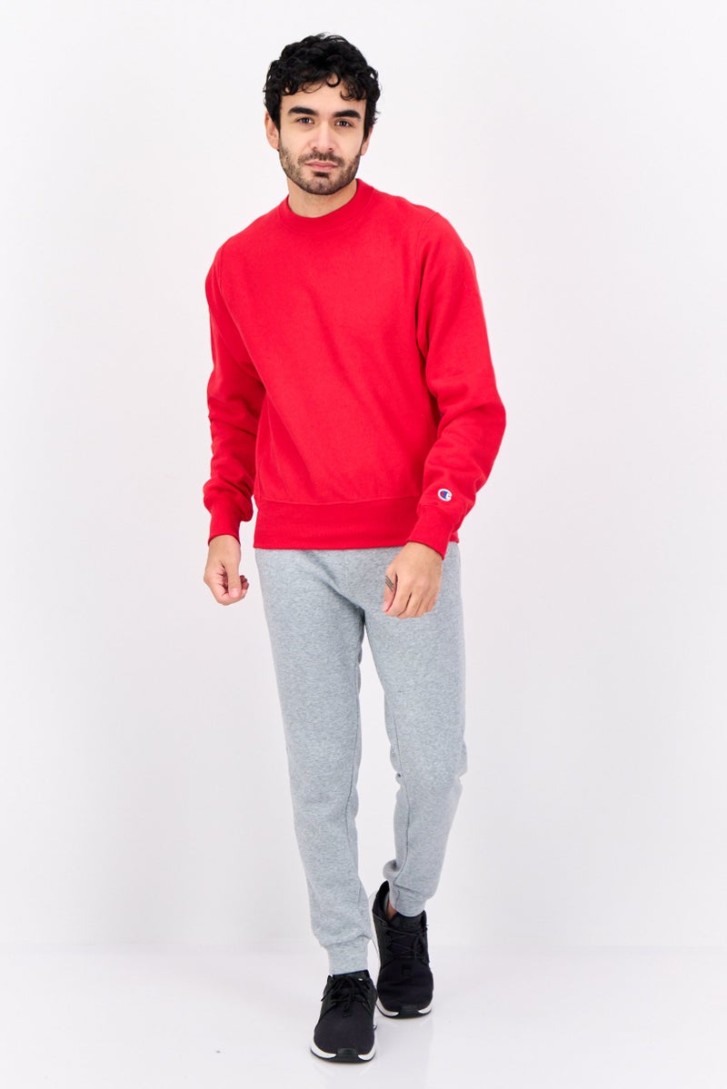 Champion Men Sportswear Fit Long Sleeve Outdoor Sweatshirts, Red - Image 4