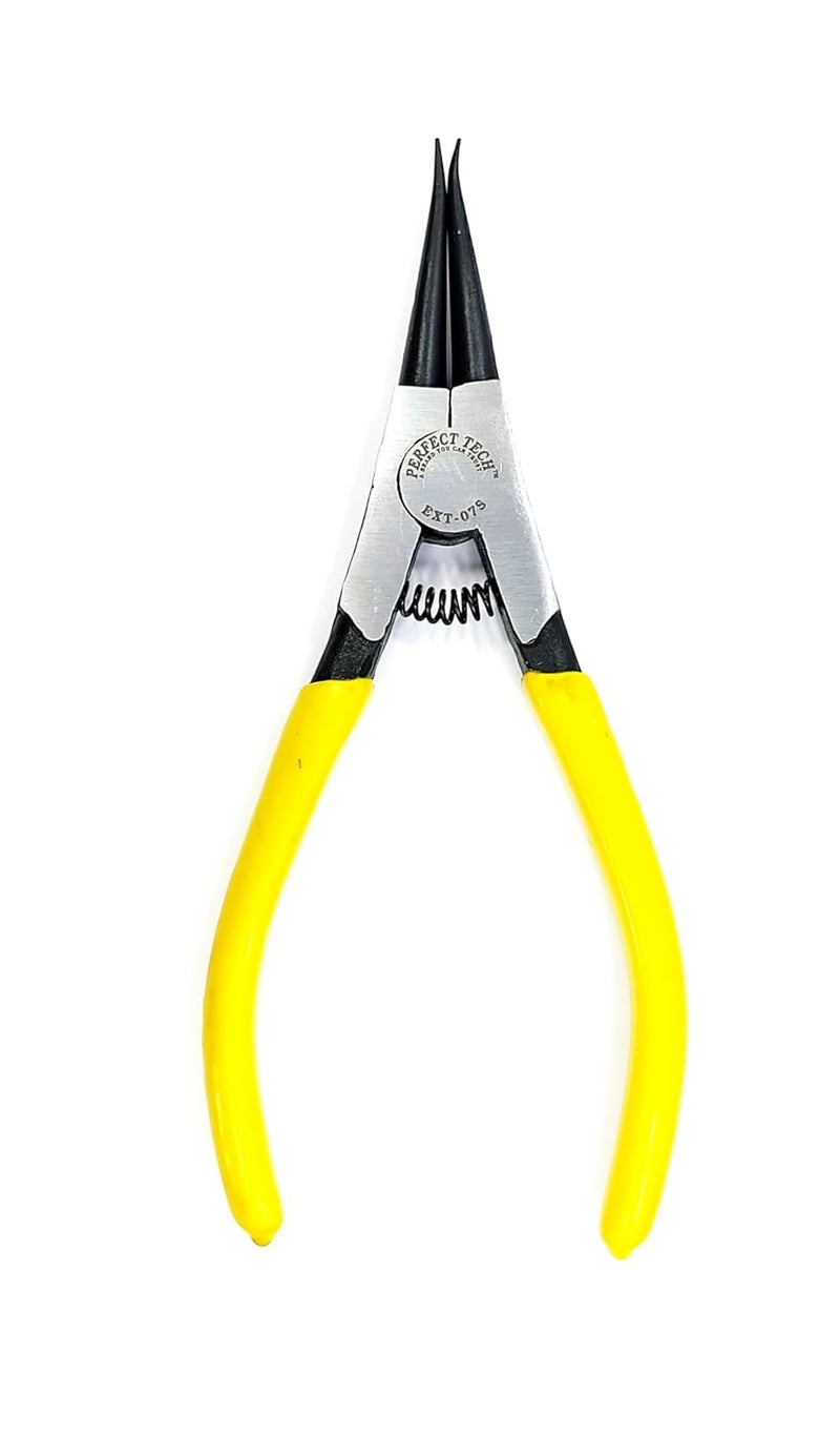 PERFECT TECH Heavy Duty External Straight Circlip Plier| External Snap Ring Plier| Straight Nose/External Lock Plier/Spring Loaded Pliers for External Snap Ring Removing(Code-EXT-07S/ Size-175mm) - Image 1