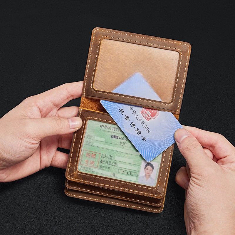 King'S Paul Card Bag Card Set Men'S Leather Driver'S License Driving License Baotou Layer Cowhide 7 Card Resistance - Image 3