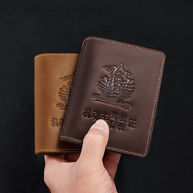 King'S Paul Card Bag Card Set Men'S Leather Driver'S License Driving License Baotou Layer Cowhide 7 Card Resistance - Image 5