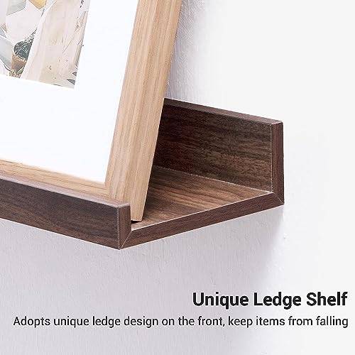 Streem Sheesham Wood Floating Shelves, Wall Shelves Set of 3, Picture Shelf Photo Ledge Shelves for Bathroom Kitchen and Bedroom,Livingroom & Office (35 inch, Walnut) - Image 5
