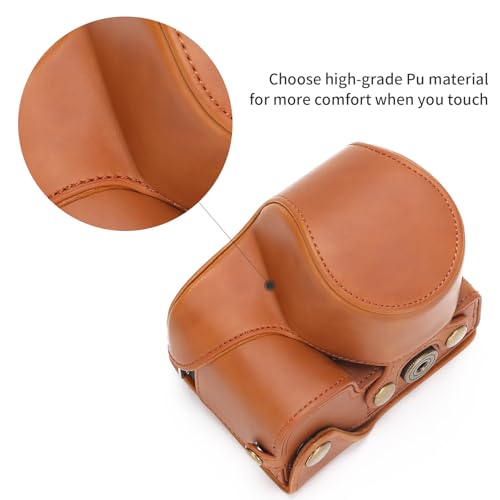 Hargedis for Sony ZV-E10 II case Premium PU Full Body Leather Camera Case Bag for Sony ZV-E10 II Fit 16-50mm Lens with Camera Shoulder Strap - Image 3