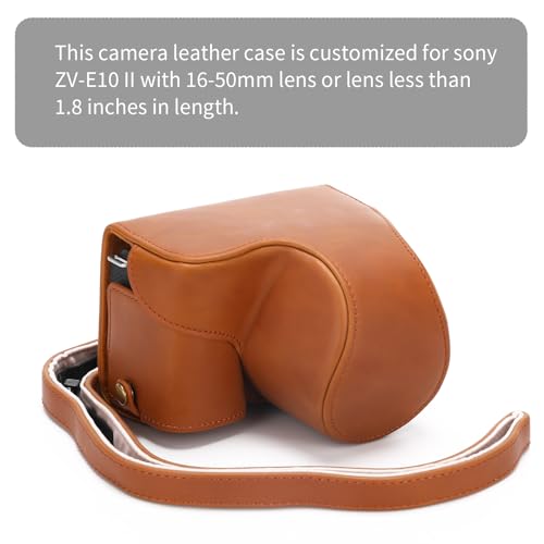 Hargedis for Sony ZV-E10 II case Premium PU Full Body Leather Camera Case Bag for Sony ZV-E10 II Fit 16-50mm Lens with Camera Shoulder Strap - Image 2