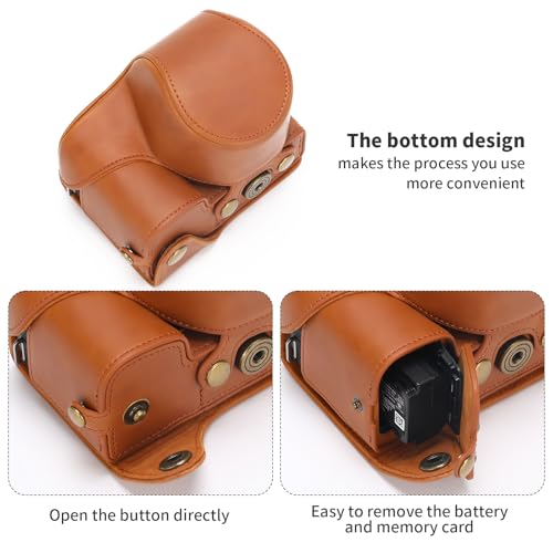 Hargedis for Sony ZV-E10 II case Premium PU Full Body Leather Camera Case Bag for Sony ZV-E10 II Fit 16-50mm Lens with Camera Shoulder Strap - Image 4