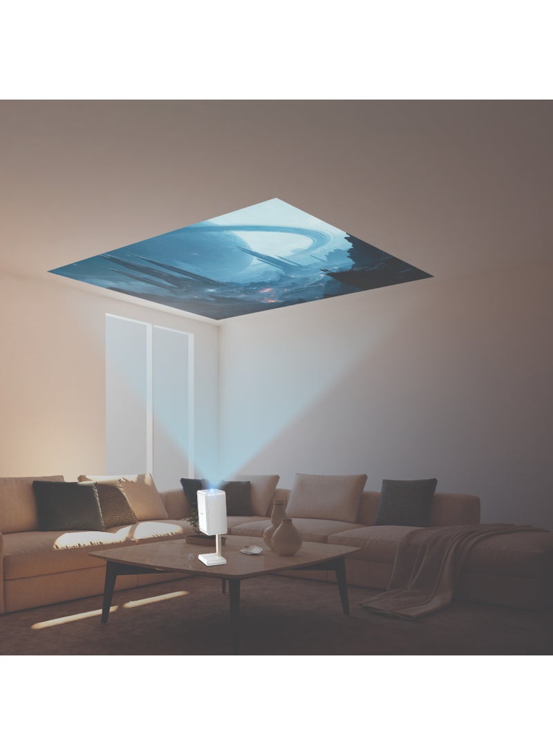 جرين ليون جهاز عرض سمارت جالاكسي مع نظام التشغيل Android 13 / فك تشفير 4K و Full HD / حجم شاشة قابل للتعديل / تركيز ليزر تلقائي / تصحيح تلقائي للمفتاح / بث الشاشة وعكس الشاشة / جودة صوت HiFi - أبيض - Image 2