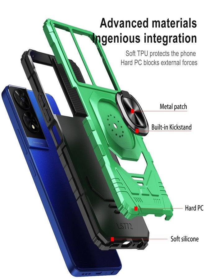 Ailiber for TCL 50 XE 5G Case with Kickstand, TCL 50 XE Phone Case with Screen Protector, for Magnetic Car Mount, Heavy Duty, Rugged Shockproof Cell Phone Cover for TCL 50XE-Green - Image 3