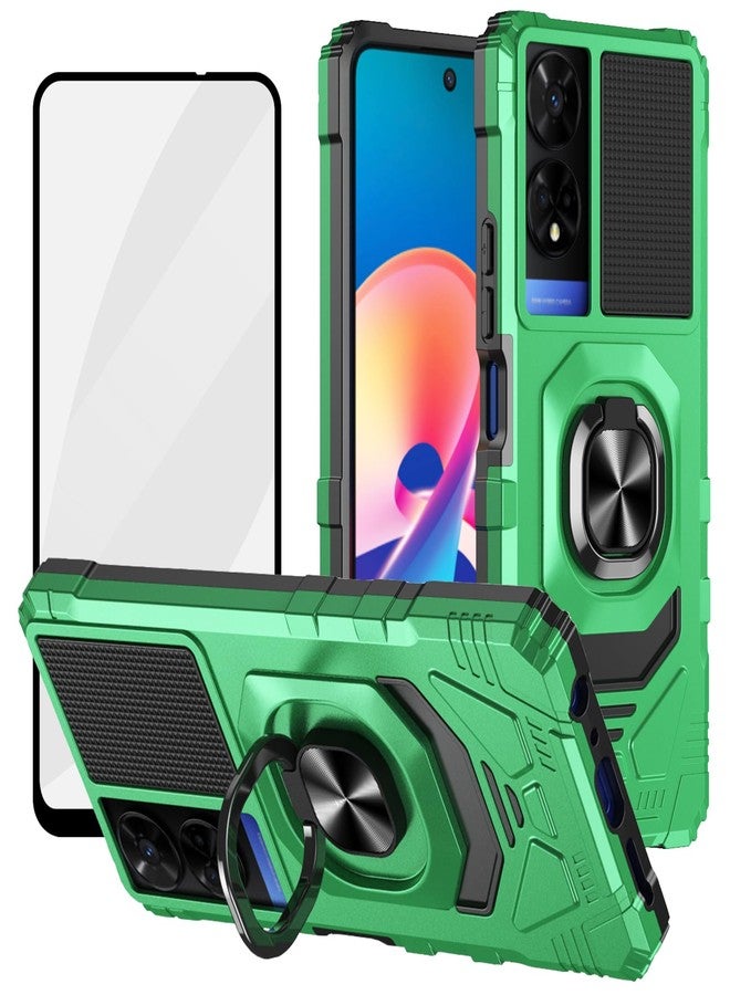 Ailiber for TCL 50 XE 5G Case with Kickstand, TCL 50 XE Phone Case with Screen Protector, for Magnetic Car Mount, Heavy Duty, Rugged Shockproof Cell Phone Cover for TCL 50XE-Green - Image 1