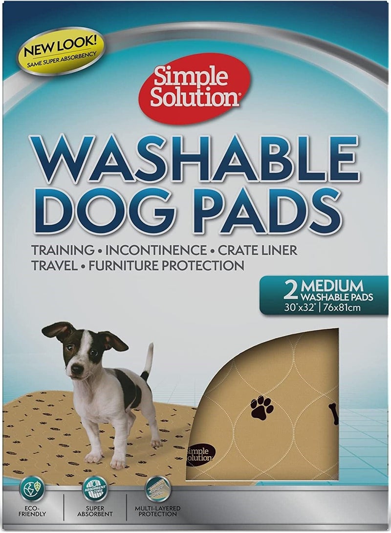 Simple Solution 2Pc Medium Washable Dog And Puppy Training Pads 76X81Cm - Image 1