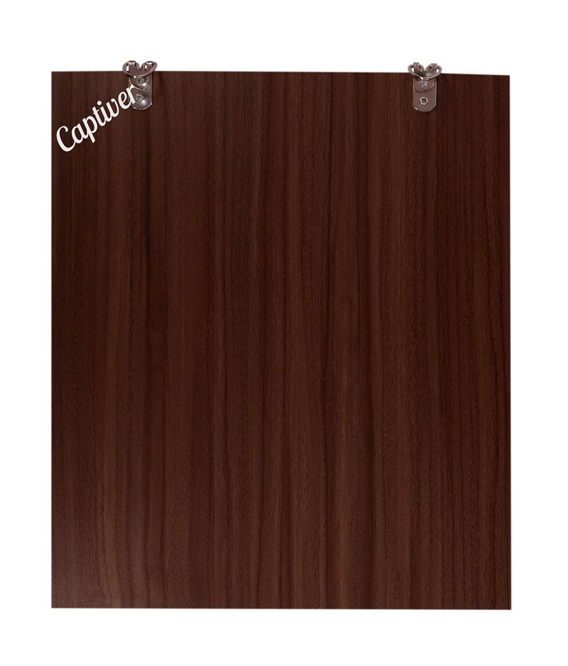 Captiver Wooden Frameless Decorative Wall Hanging Mirror (11X12.9 Inch, Walnut) / Wash Basin Decorative Plastic Washbasin Glass Cabinet Bathroom High Definition - Image 5