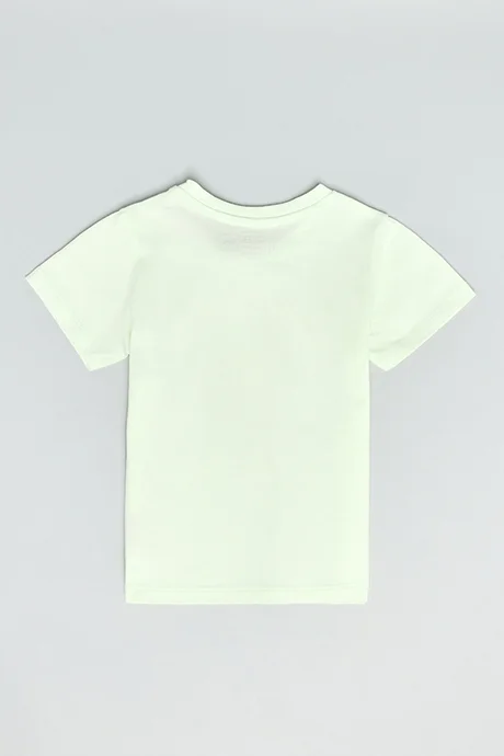أر أند بي Printed T-Shirt with Crew Neck and Short Sleeves