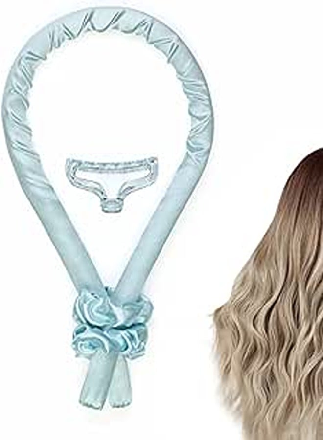 شريط راس لتجعيد الشعر تيك توك من الساتان بدون حرارة للشعر الطويل والمتوسط سيخلق تجعيدات جميلة، تتضمن المجموعة قضيب تمويج مع 2 ربطة شعر ومشبك مخلبي من نوكسارو (ازرق)