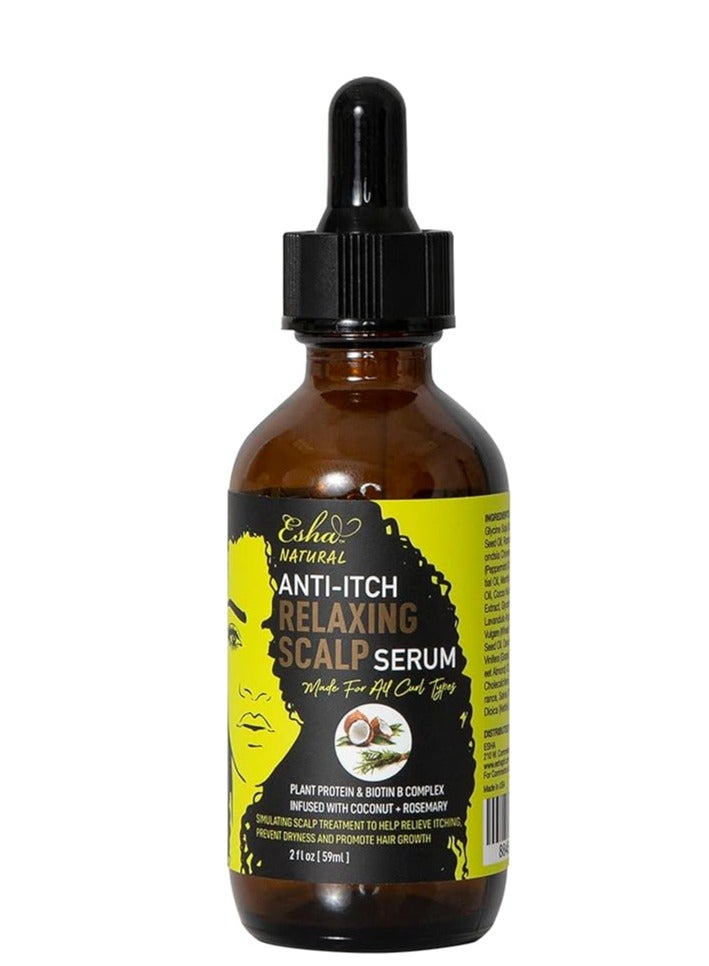 إشا إيشا جيرل ناتشورال | سيروم نمو فروة الرأس المضاد للحكة | مُخصص للشعر المجعد | بروتين نباتي ومركب بيوتين ب، مُضاف إليه جوز الهند وإكليل الجبل | 2 أونصة - Image 1