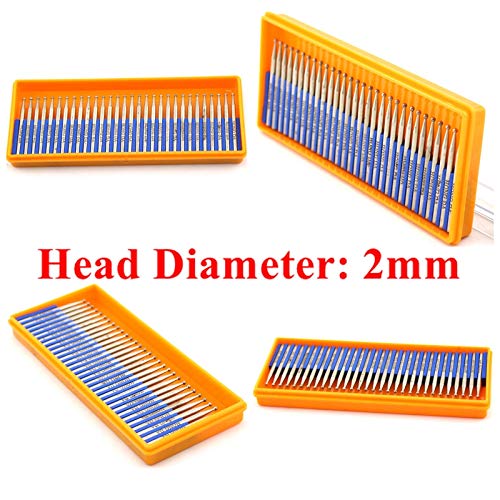 JINGLING Diamond Ball Burrs 2mm Round Grinding Bits Stone Shank 2.35 Pack of 30Pcs - Image 3
