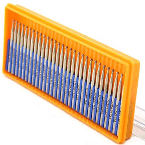 JINGLING Diamond Ball Burrs 2mm Round Grinding Bits Stone Shank 2.35 Pack of 30Pcs - Image 1