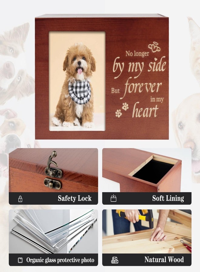 RINVEE Pet Urns for Dogs or Cats Ashes with Photo Frame, Wooden Memory Box for Keepsakes with Black Flannel as Lining, Pet Memorial Gifts for Dogs (Brown X-Large) - Image 4