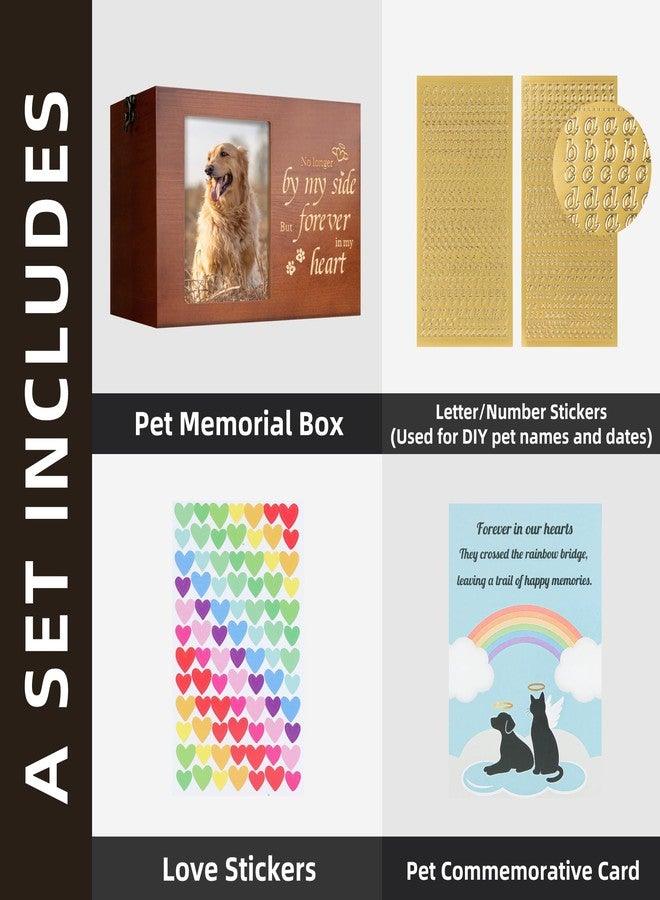 RINVEE Pet Urns for Dogs or Cats Ashes with Photo Frame, Wooden Memory Box for Keepsakes with Black Flannel as Lining, Pet Memorial Gifts for Dogs (Brown X-Large) - Image 3