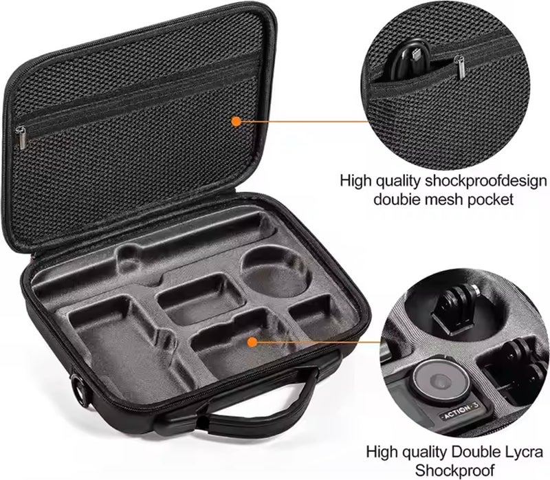 ADOFYS Carrying Case for DJI OSMO Action 3/Action 4/5Pro Camera, Hard Shell Bag Storage Bag with Shoulder Strap Travel Case for DJI OSMO Action 3/4/5pro Camera(Only Carrying Case) - Image 2