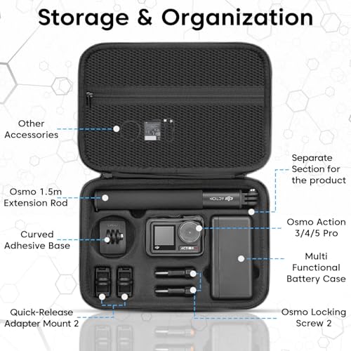 ADOFYS Carrying Case for DJI OSMO Action 3/Action 4/5Pro Camera, Hard Shell Bag Storage Bag with Shoulder Strap Travel Case for DJI OSMO Action 3/4/5pro Camera(Only Carrying Case) - Image 5