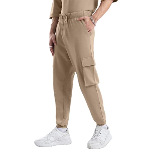 Bewakoof Air 1.0 Men's Solid Oversized Mid Rise Joggers_552891_Brown_M - Image 5