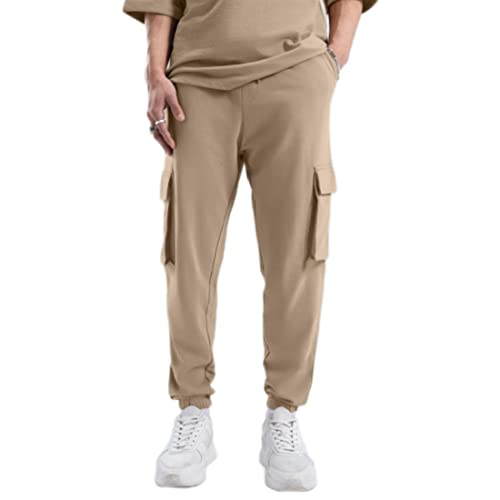 Bewakoof Air 1.0 Men's Solid Oversized Mid Rise Joggers_552891_Brown_M - Image 3