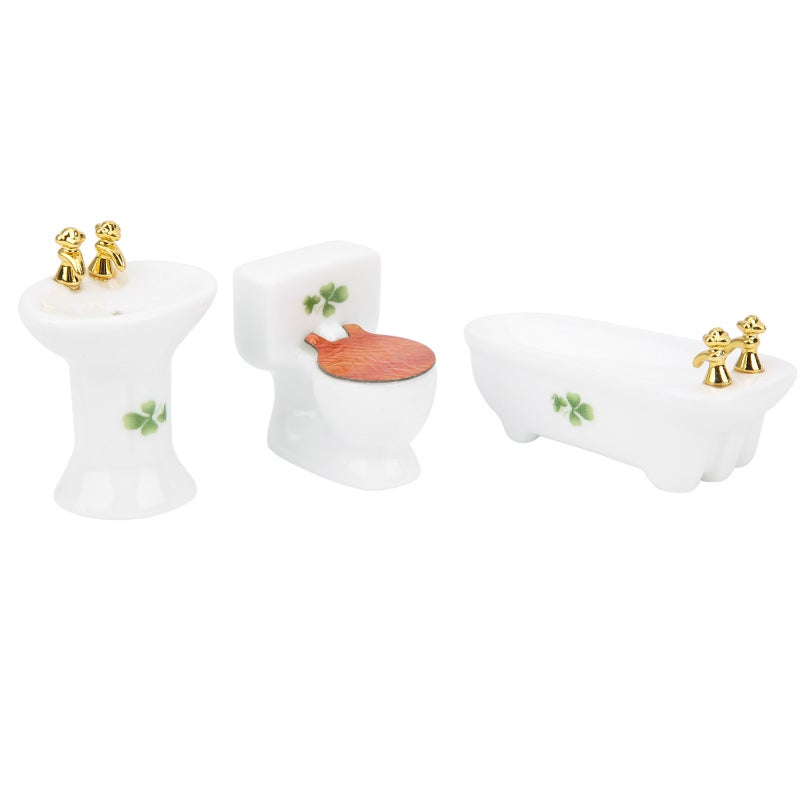 1/24 Miniature Bathroom Set: High-Quality Ceramic, Exquisite Durable Design - Dollhouse Bathroom Accessories for 1/24 Scale Dollhouse & Miniature Doll Collection - Image 4