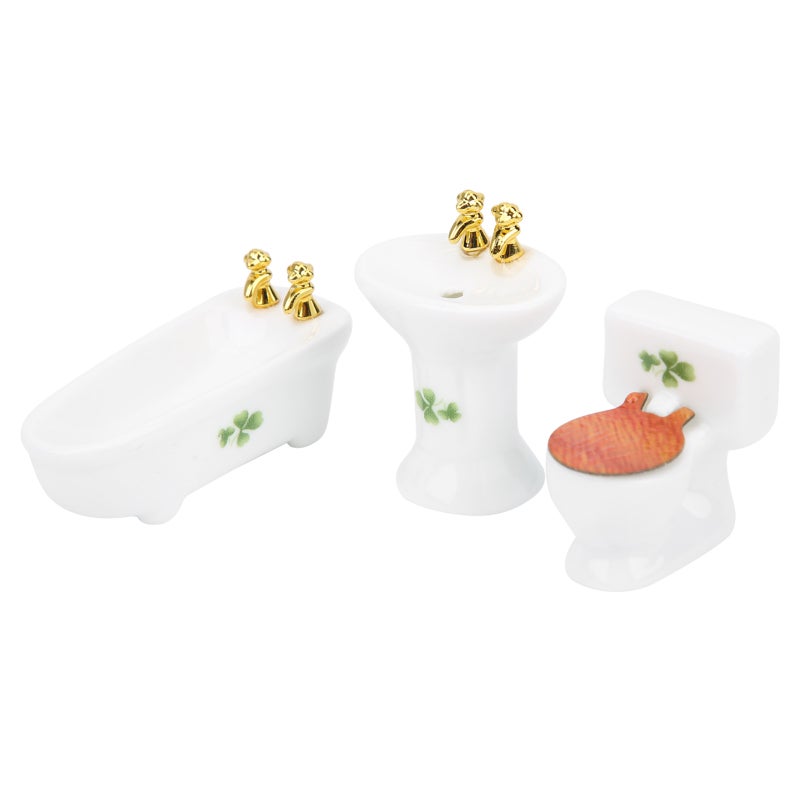 1/24 Miniature Bathroom Set: High-Quality Ceramic, Exquisite Durable Design - Dollhouse Bathroom Accessories for 1/24 Scale Dollhouse & Miniature Doll Collection - Image 2