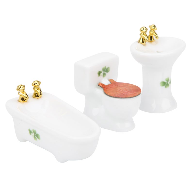 1/24 Miniature Bathroom Set: High-Quality Ceramic, Exquisite Durable Design - Dollhouse Bathroom Accessories for 1/24 Scale Dollhouse & Miniature Doll Collection - Image 3