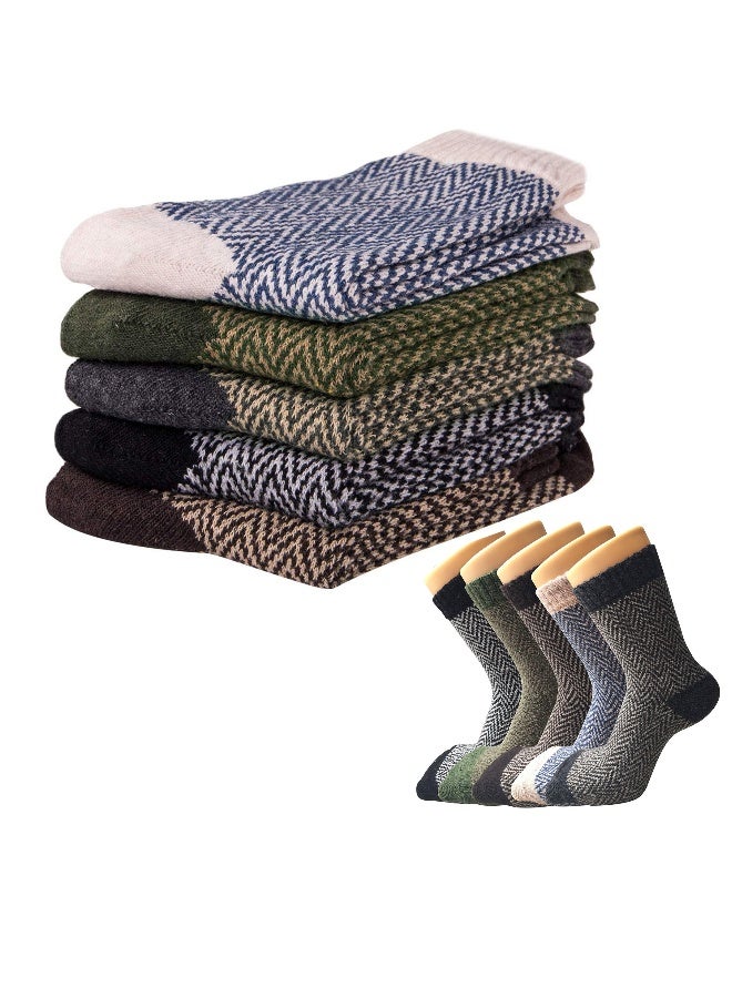 Warm Wool Socks for Women, Size 35,45, Soft Thermal Winter Socks, Cozy Gift Set (5 Pairs) - Image 1