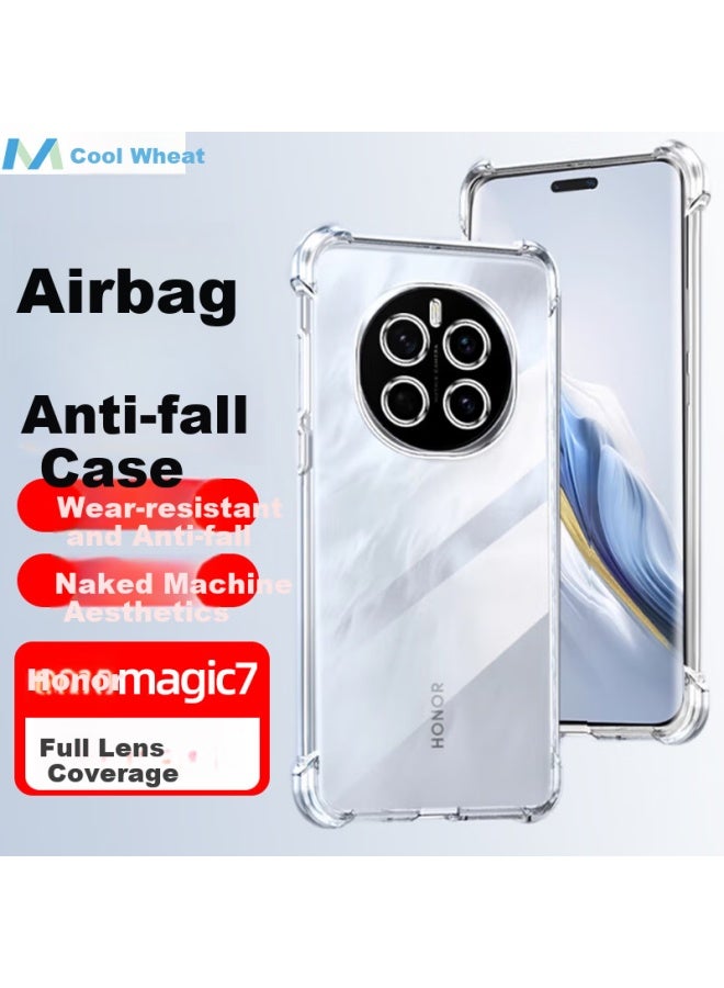 Maikuqi Shockproof Phone Case For Honor Magic7, Full Protection Anti-drop Airbag Transparent Soft Tpu Cover - Transparent White - Image 1